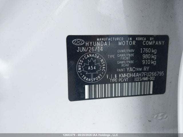 Продаж на аукціоні авто 2015 Hyundai Elantra Se/sport/limited, vin: KMHDH4AH7FU266795, номер лоту: 12683379