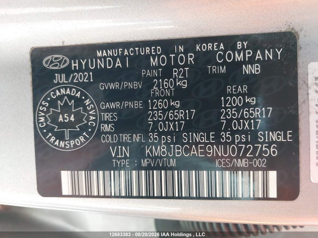 Hyundai Tucson Essential Awd 2022 KM8JBCAE9NU072756 Image 19