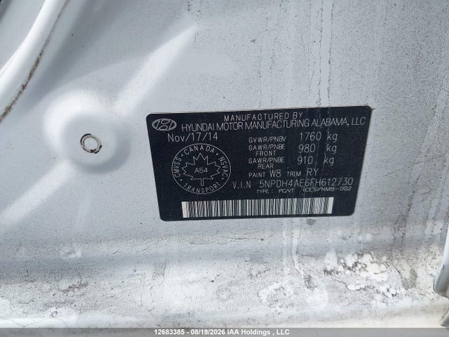 Продаж на аукціоні авто 2015 Hyundai Elantra Gl, vin: 5NPDH4AE6FH612730, номер лоту: 12683385
