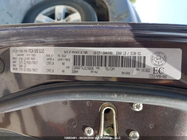 Продажа на аукционе авто 2018 Ram 1500 St, vin: 1C6RR6FTXJS156836, номер лота: 12683481