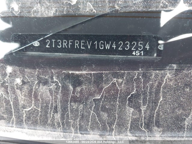 2T3RFREV1GW423254 Toyota Rav4 Xle