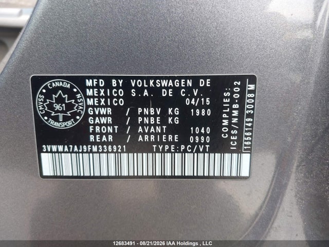 3VWWA7AJ9FM336921 Volkswagen JETTA TDI