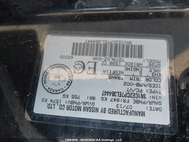 3N1CE2CP7EL364447 Nissan Versa Note 1.6 S/1.6 Sl/1.6 Sv