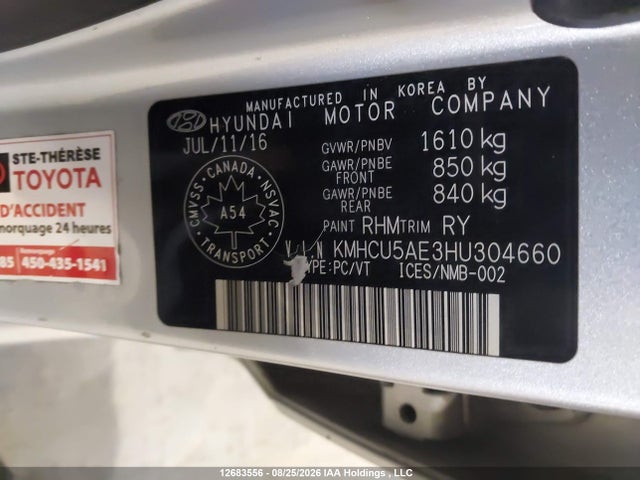 Hyundai ACCENT GLS 2017 KMHCU5AE3HU304660 Image 18