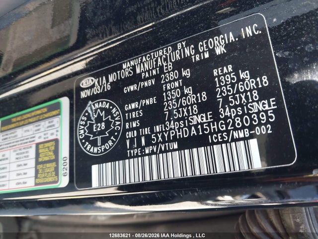 KIA SORENTO EX 2017 5XYPHDA15HG280395 Image 9