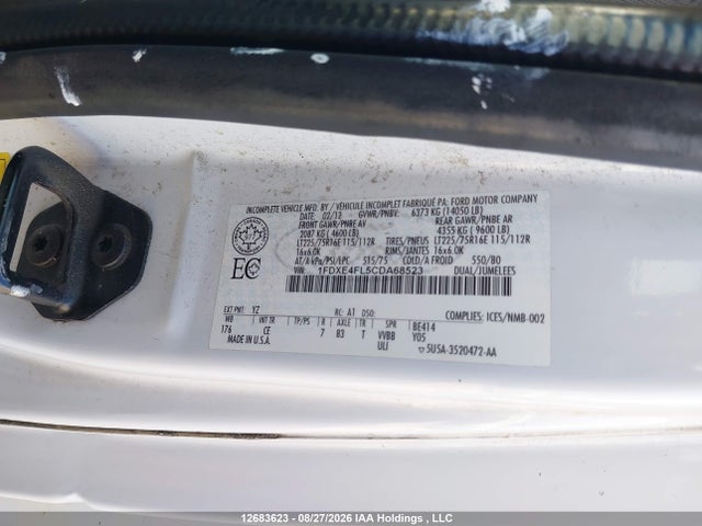 12683623 :رقم المزاد ، 1FDXE4FL5CDA68523 vin ، 2012 Ford E-450 Cutaway مزاد بيع