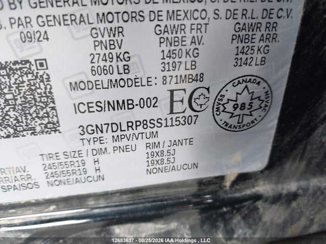 Chevrolet EQUINOX LT 2025 3GN7DLRP8SS115307 Image 9