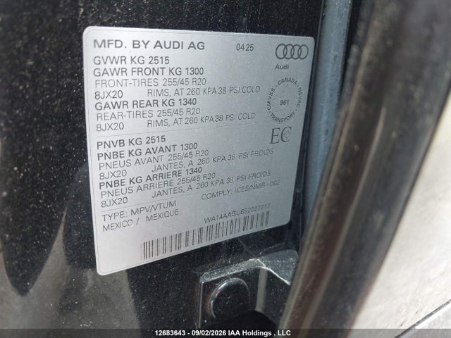 WA14AAGU6S2027217 Audi Q5