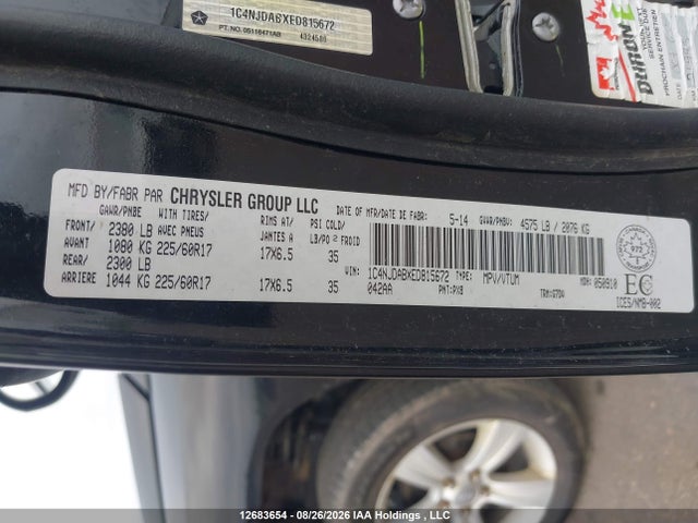 Jeep Compass Sport 2014 1C4NJDABXED815672 Image 9