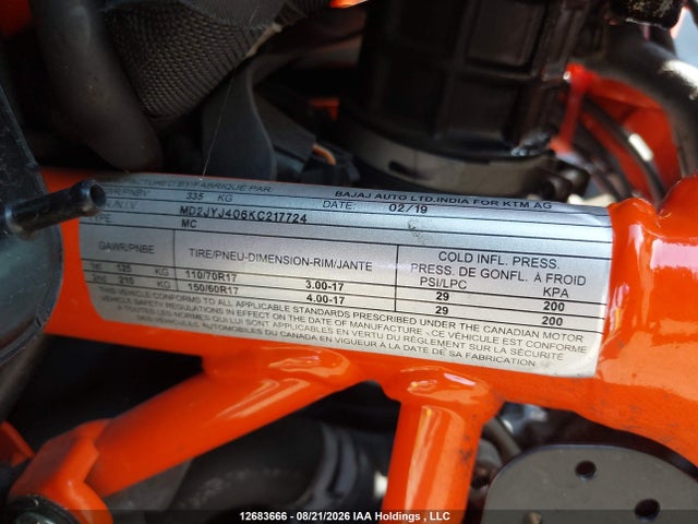 KTM 390 Rc 2019 MD2JYJ406KC217724 Image 10