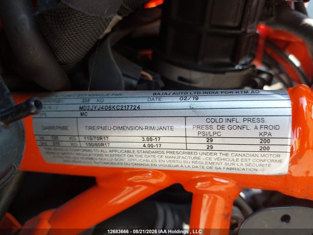 KTM 390 Rc 2019 MD2JYJ406KC217724 Image 13