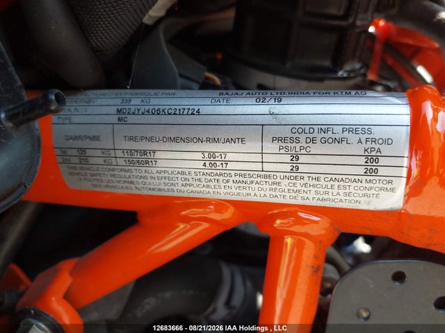 KTM 390 Rc 2019 MD2JYJ406KC217724 Image 14