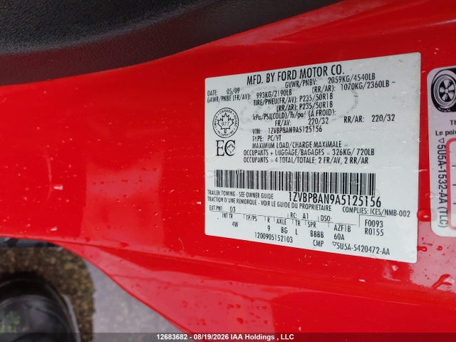 Продажа на аукционе авто 2010 Ford Mustang, vin: 1ZVBP8AN9A5125156, номер лота: 12683682
