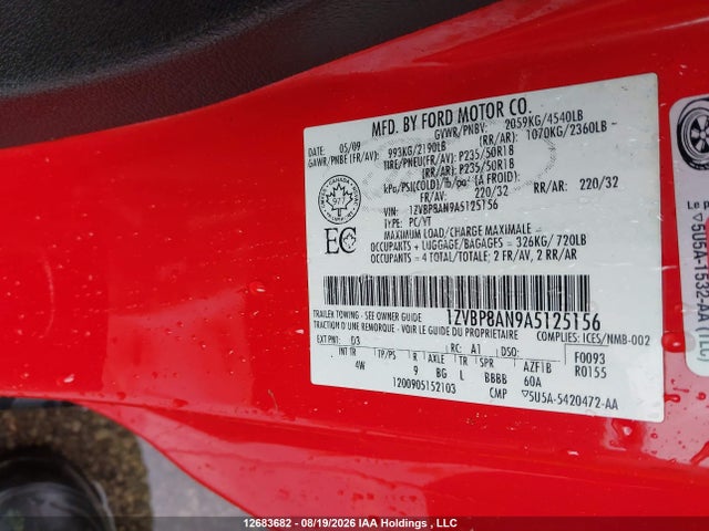 Продажа на аукционе авто 2010 Ford Mustang, vin: 1ZVBP8AN9A5125156, номер лота: 12683682
