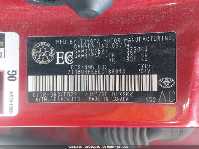 Toyota Corolla S 2014 2T1BURHE8EC188913 Image 19
