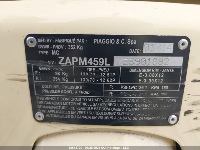 ZAPM459L7E5901892 Vespa Gts 300 Super