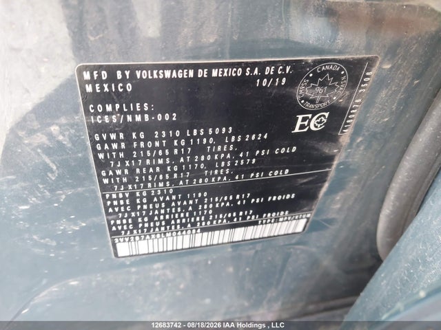 Volkswagen Tiguan Se/sel 2020 3VV2B7AX8LM044094 Image 19