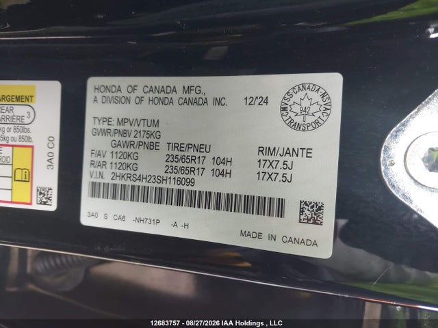 Honda CR-V 2025 2HKRS4H23SH116099 Image 9