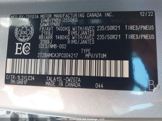Lexus RX 350 2023 2T2BAMCA3PC004217 Image 9