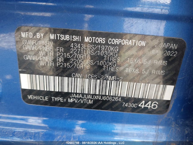 Mitsubishi RVR ES 2022 JA4AJUAUXNU606264 Image 16
