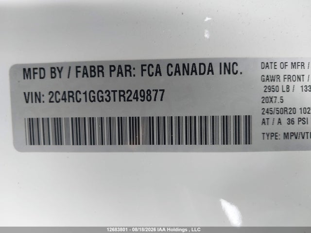 Chrysler Pacifica Limited 2026 2C4RC1GG3TR249877 Image 9