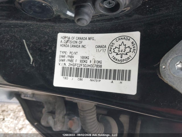 Honda Civic Lx 2018 2HGFC2F50JH007898 Image 9