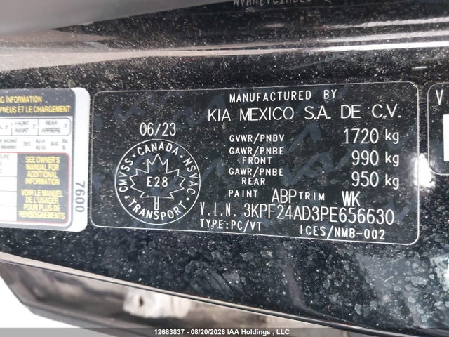 Продажа на аукционе авто 2023 Kia Forte Lx, vin: 3KPF24AD3PE656630, номер лота: 12683837