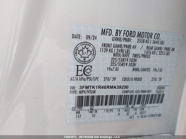 3FMTK1R46RMA39250 Ford Mustang Mach-e Select