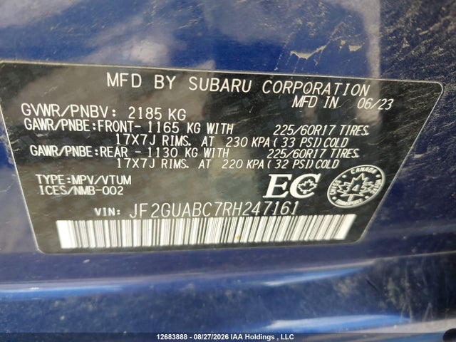 Subaru Crosstrek 2024 JF2GUABC7RH247161 Image 9