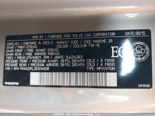 Volvo XC90 T6 2016 YV4A22PL3G1014938 Image 9