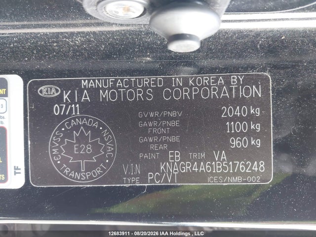 Aukcja sprzedaży 2011 Kia Optima Turbo Sx, vin: KNAGR4A61B5176248, numer aukcji: 12683911