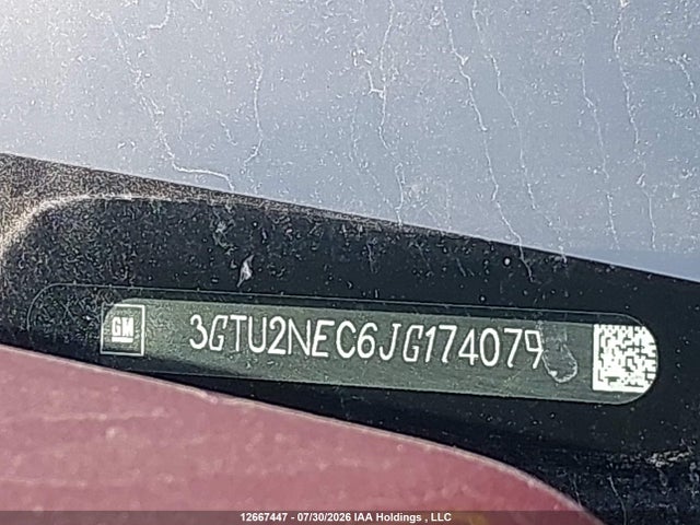 12667447 :رقم المزاد ، 3GTU2NEC6JG174079 vin ، 2018 Gmc Sierra 1500 Slt مزاد بيع