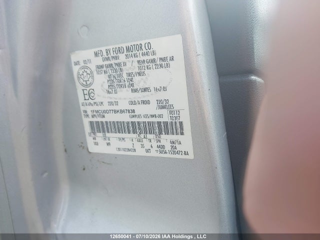 Aukcja sprzedaży 2011 Ford Escape Xlt Automatic/xlt Manual, vin: 1FMCU0D77BKB67838, numer aukcji: 12650041