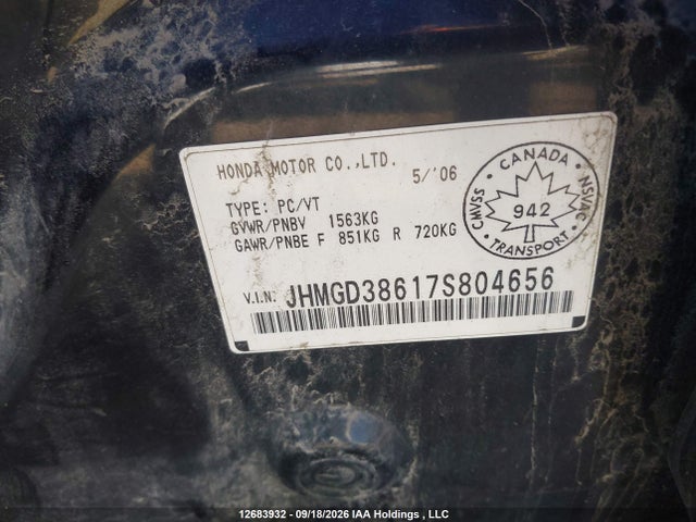 Aukcja sprzedaży 2007 Honda Fit S, vin: JHMGD38617S804656, numer aukcji: 12683932
