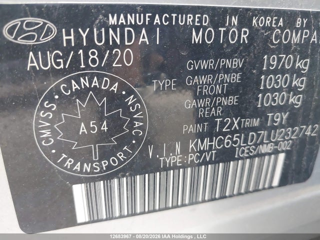 Hyundai IONIQ SE 2020 KMHC65LD7LU232742 Image 9
