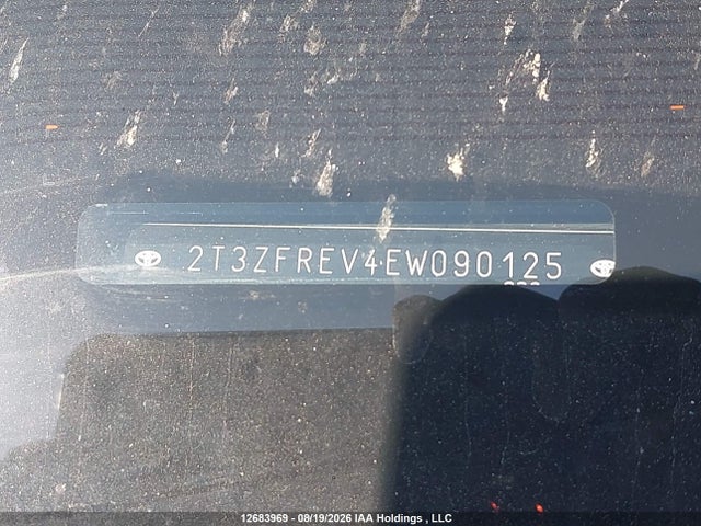 12683969 :رقم المزاد ، 2T3ZFREV4EW090125 vin ، 2014 Toyota Rav4 Le مزاد بيع