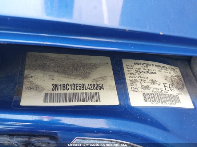Продажа на аукционе авто 2009 Nissan Versa 1.8s, vin: 3N1BC13E59L428064, номер лота: 12655893