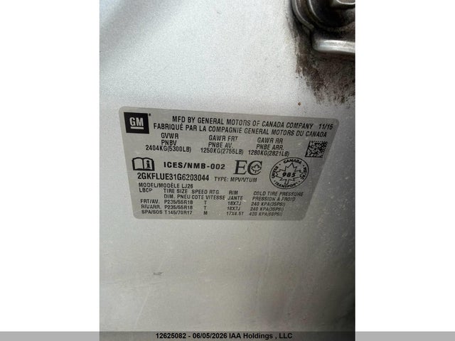 2GKFLUE31G6203044 GMC Terrain Slt