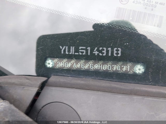 Продажа на аукционе авто 2009 Honda Civic Dx/dx-a, vin: 2HGFA16269H007471, номер лота: 12637660