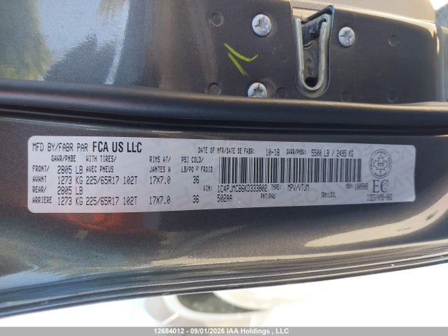 Aukcja sprzedaży 2019 Jeep Cherokee North, vin: 1C4PJMCB6KD333802, numer aukcji: 12684012