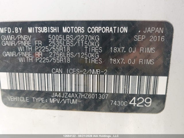 JA4JZ4AX7HZ601307 Mitsubishi OUTLANDER GT