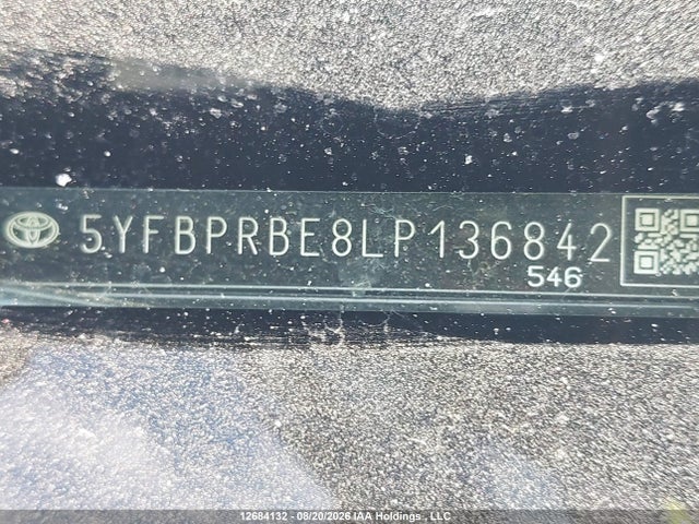 Продаж на аукціоні авто 2020 Toyota Corolla Le, vin: 5YFBPRBE8LP136842, номер лоту: 12684132