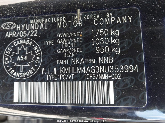 Hyundai Elantra 2022 KMHLM4AG3NU353994 Image 9