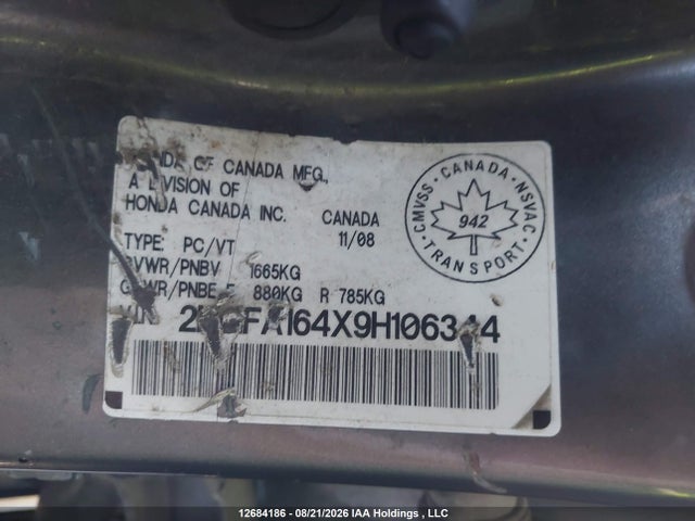 Продаж на аукціоні авто 2009 Honda Civic, vin: 2HGFA164X9H106344, номер лоту: 12684186