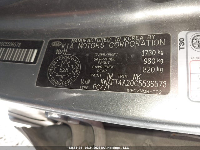 Продажа на аукционе авто 2012 Kia Forte, vin: KNAFT4A20C5536573, номер лота: 12684194