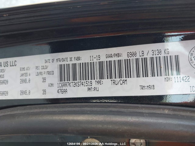 RAM 1500 Classic Tradesman 2019 1C6RR7KT2KS741519 Image 9