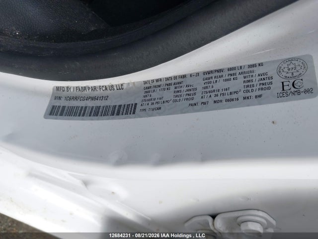 Продажа на аукционе авто 2023 Ram 1500 Tradesman, vin: 1C6RRFCG4PN641312, номер лота: 12684231