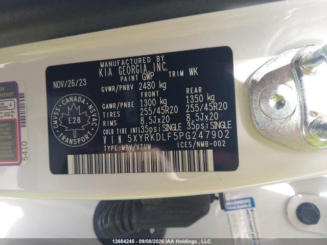 5XYRKDLF5PG247902 KIA Sorento Sx/sxp