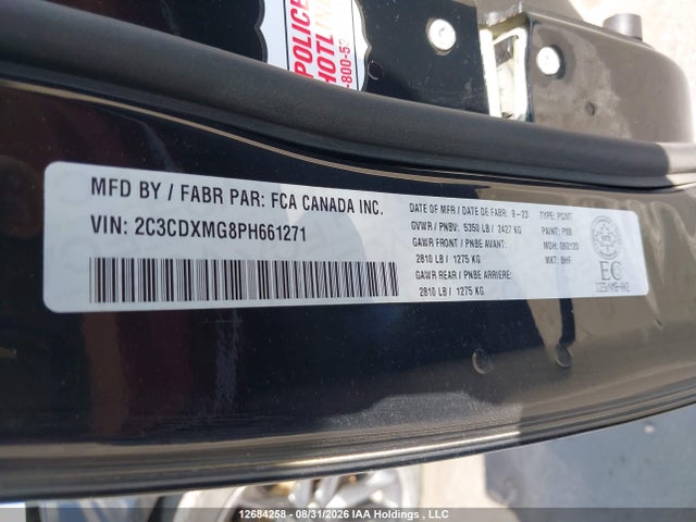 2C3CDXMG8PH661271 Dodge CHARGER GT