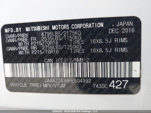 Mitsubishi Outlander Es 2017 JA4AZ2A36HZ604992 Image 18